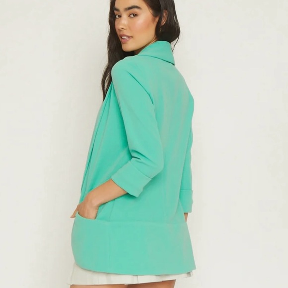 French Mauve Stitch Fix Blazer Jacket Melanie Knit Tunic Womens Size XS Green - Picture 2 of 14